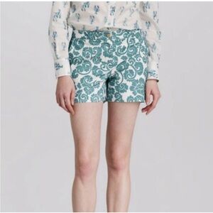 TORY BURCH Gabriel Shorts Viridian Green Captiva Womens size 0 Preppy Summer